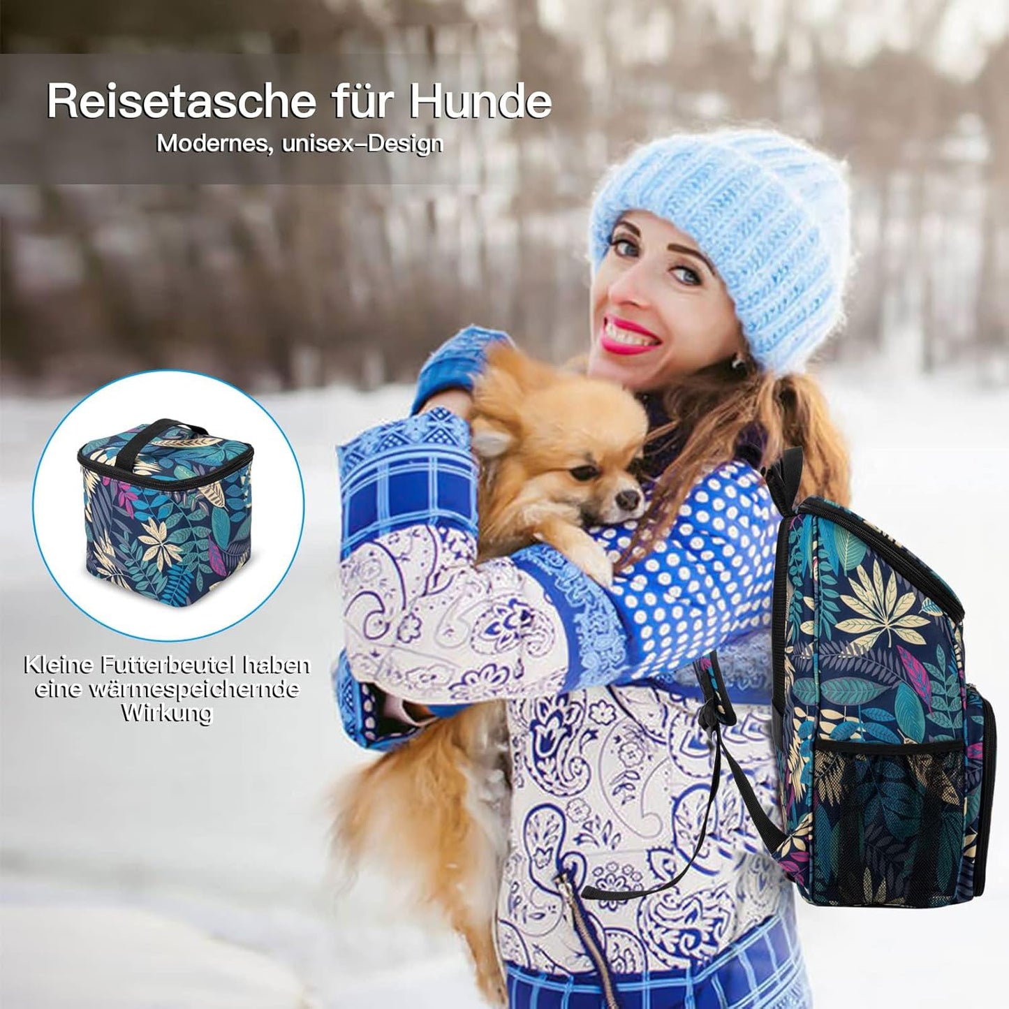 Dog Travel Backpack - Airline Approved Pet Carrier with Collapsible Bowls and Food Baskets