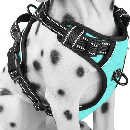 No Pull Dog Harness Medium, Reflective Vest with Front Clip & Handle