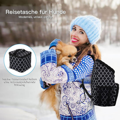 Dog Travel Backpack - Airline Approved Pet Carrier with Silicone Collapsible Bowls and Food Baskets
