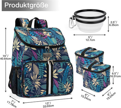 Dog Travel Backpack - Airline Approved Pet Carrier with Collapsible Bowls and Food Baskets