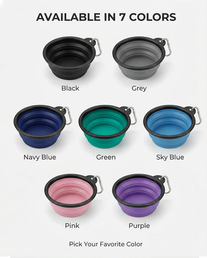 Collapsible Dog Bowls, 2 Pack Sturdy Portable Dog Water Bowls