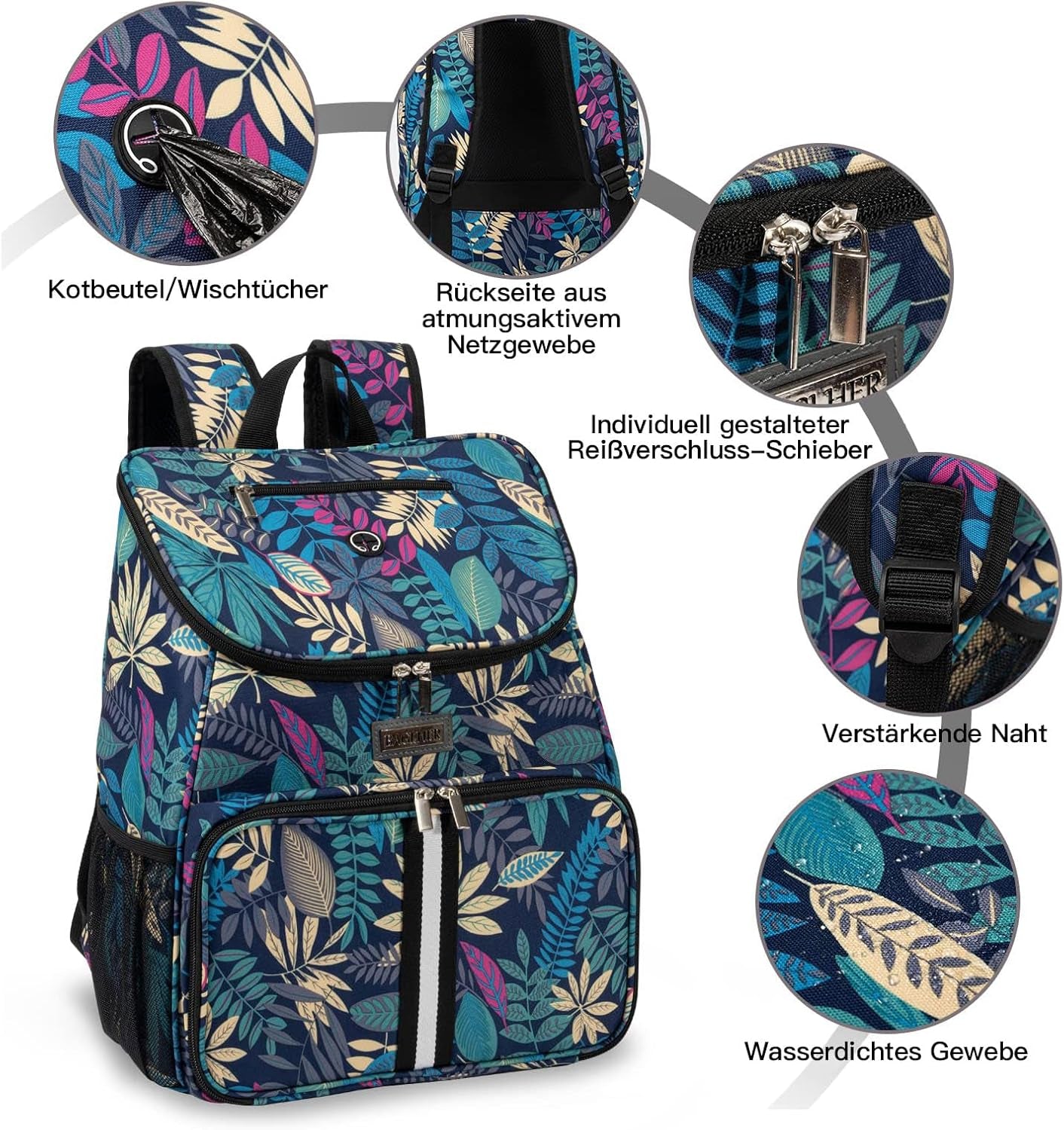 Dog Travel Backpack - Airline Approved Pet Carrier with Collapsible Bowls and Food Baskets