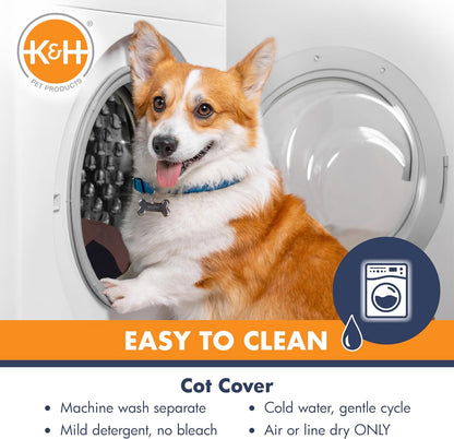 K&H Outdoor Elevated Cooling Dog Bed, Chocolate, Extra Large 50" x 32