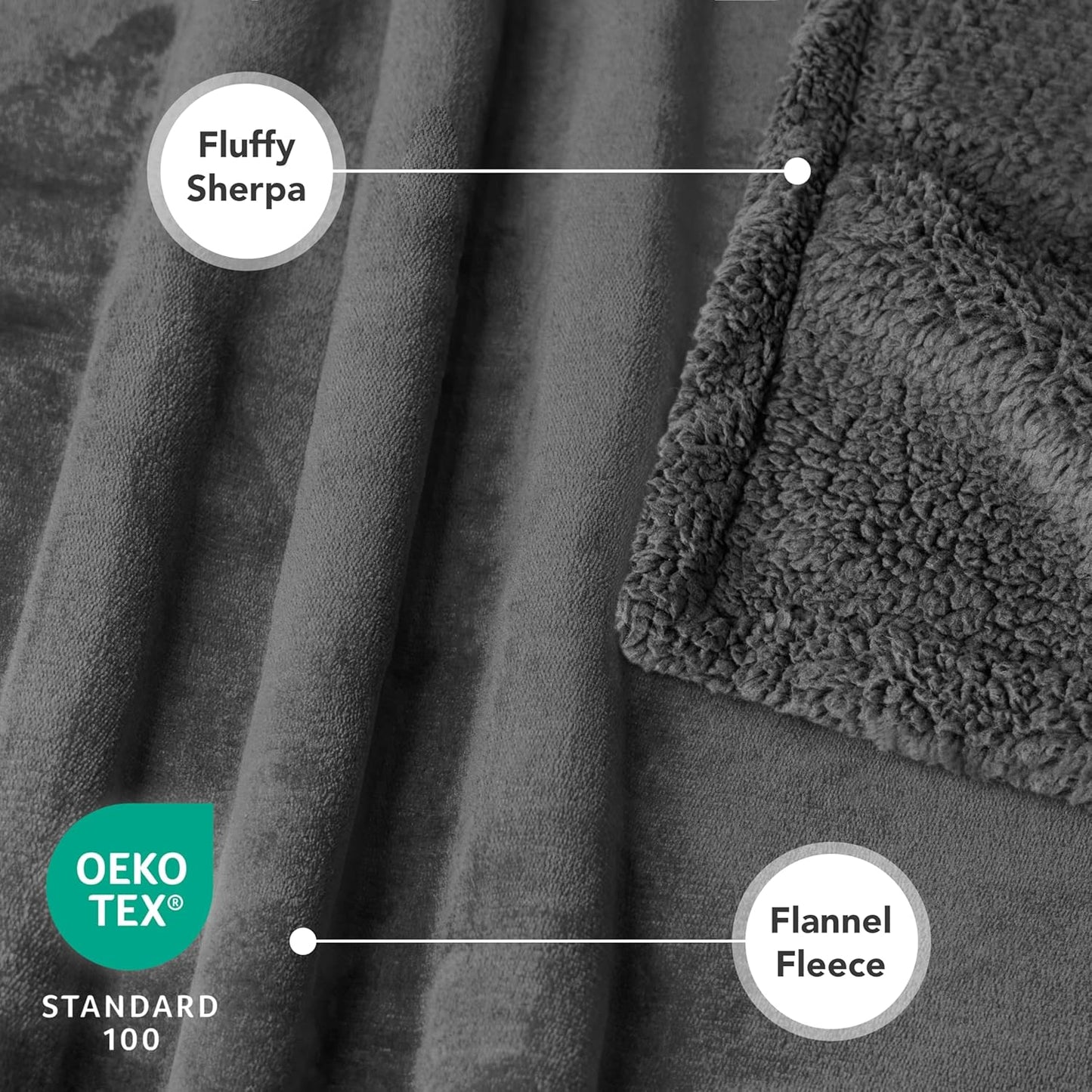 Dog Blanket for Large Medium Pets Cats, 80X60 Twin XL, Solid Gray