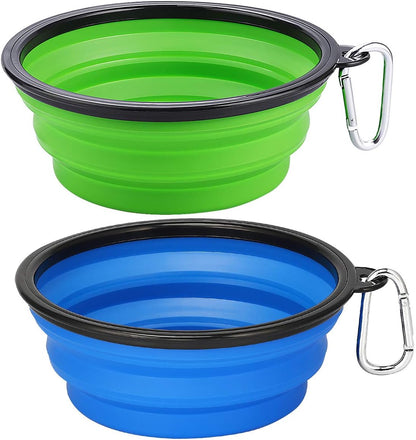 Large Collapsible Dog Bowls 2 Pack, 34Oz Foldable Dog Travel Bowl