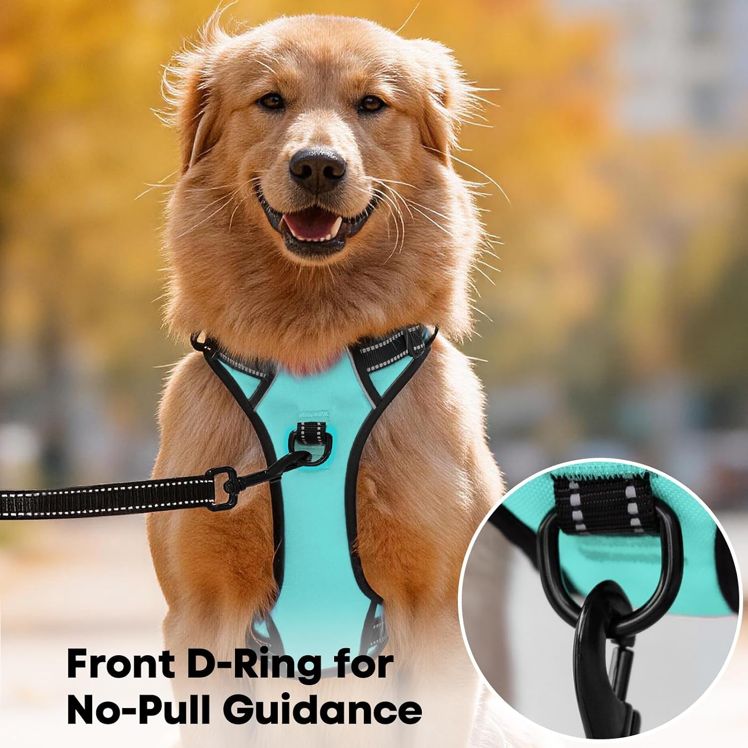 No Pull Dog Harness Medium, Reflective Vest with Front Clip & Handle