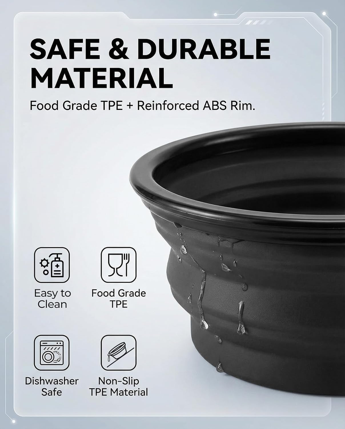 Collapsible Dog Bowls, 2 Pack Sturdy Portable Dog Water Bowls
