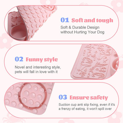 Silicone Lick Mat for Dogs and Cats – Interactive Slow Feeder and Puzzle Mat for All Breeds, Non-Slip Design with Spatula for Fast Eaters