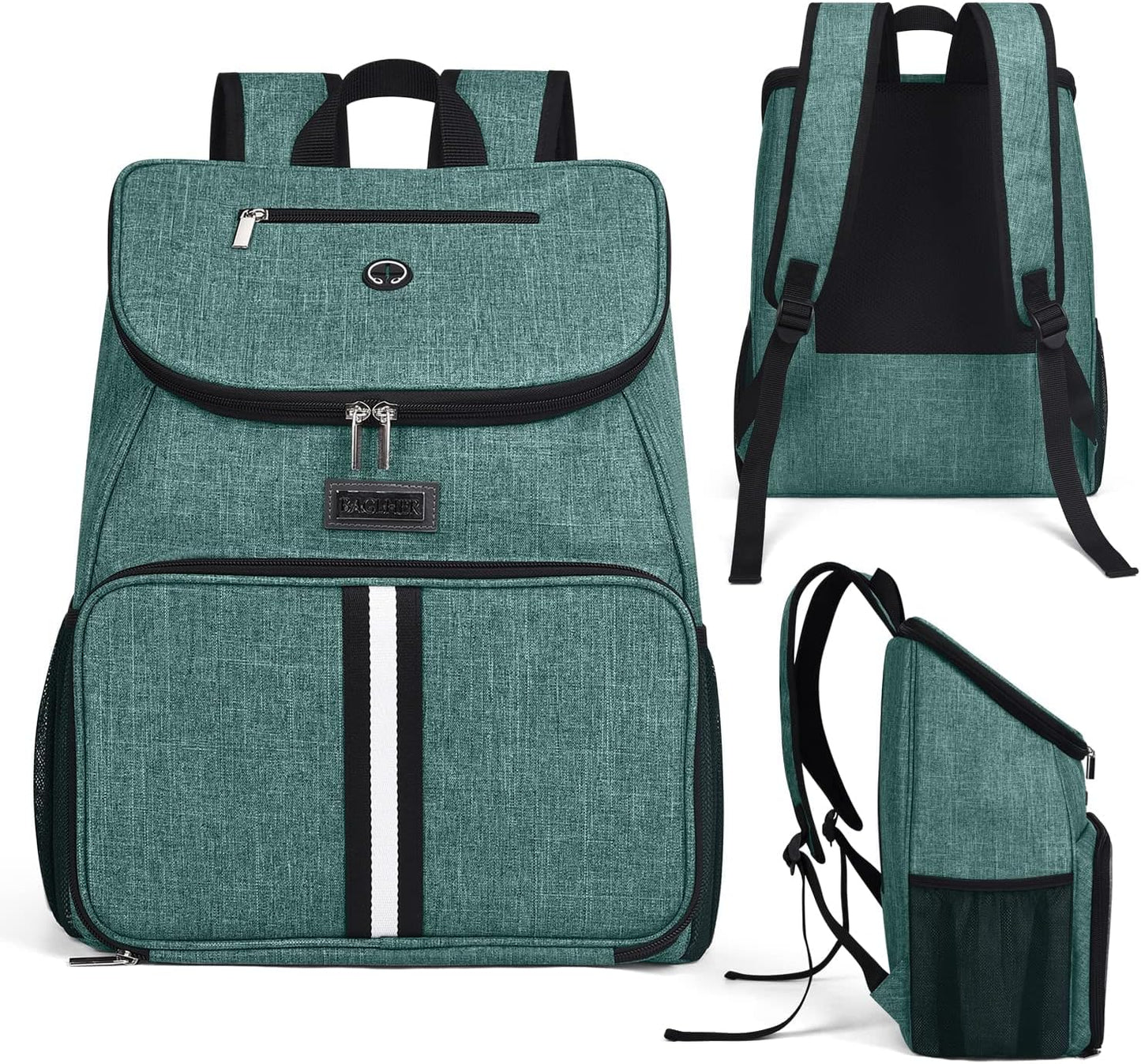 Dog Travel Backpack - Airline Approved Pet Carrier with Accessories Set, Includes 2 Silicone Collapsible Bowls and 2 Food Baskets, Green