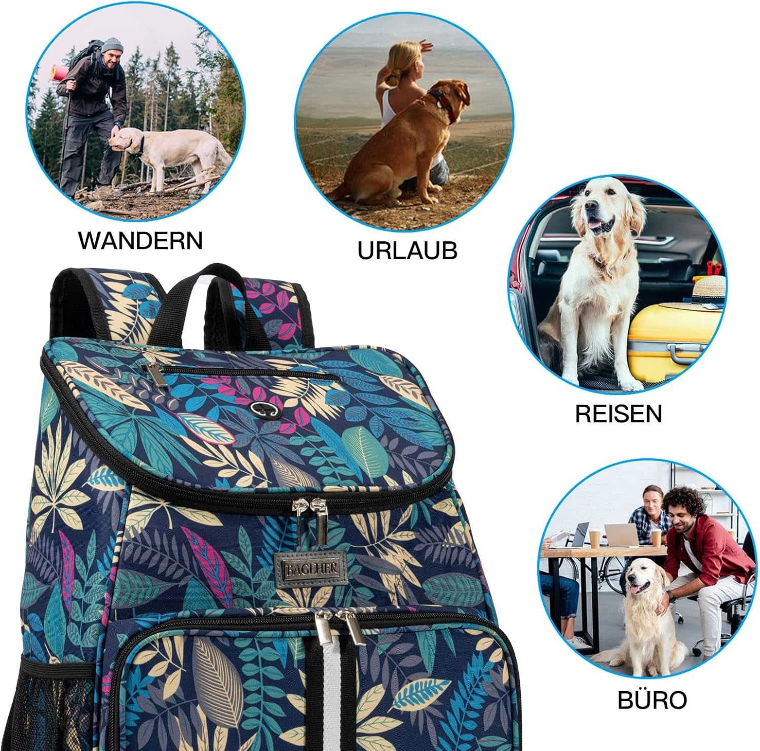 Dog Travel Backpack - Airline Approved Pet Carrier with Collapsible Bowls and Food Baskets