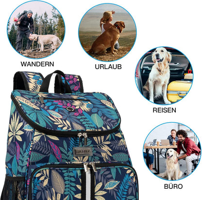 Dog Travel Backpack - Airline Approved Pet Carrier with Collapsible Bowls and Food Baskets