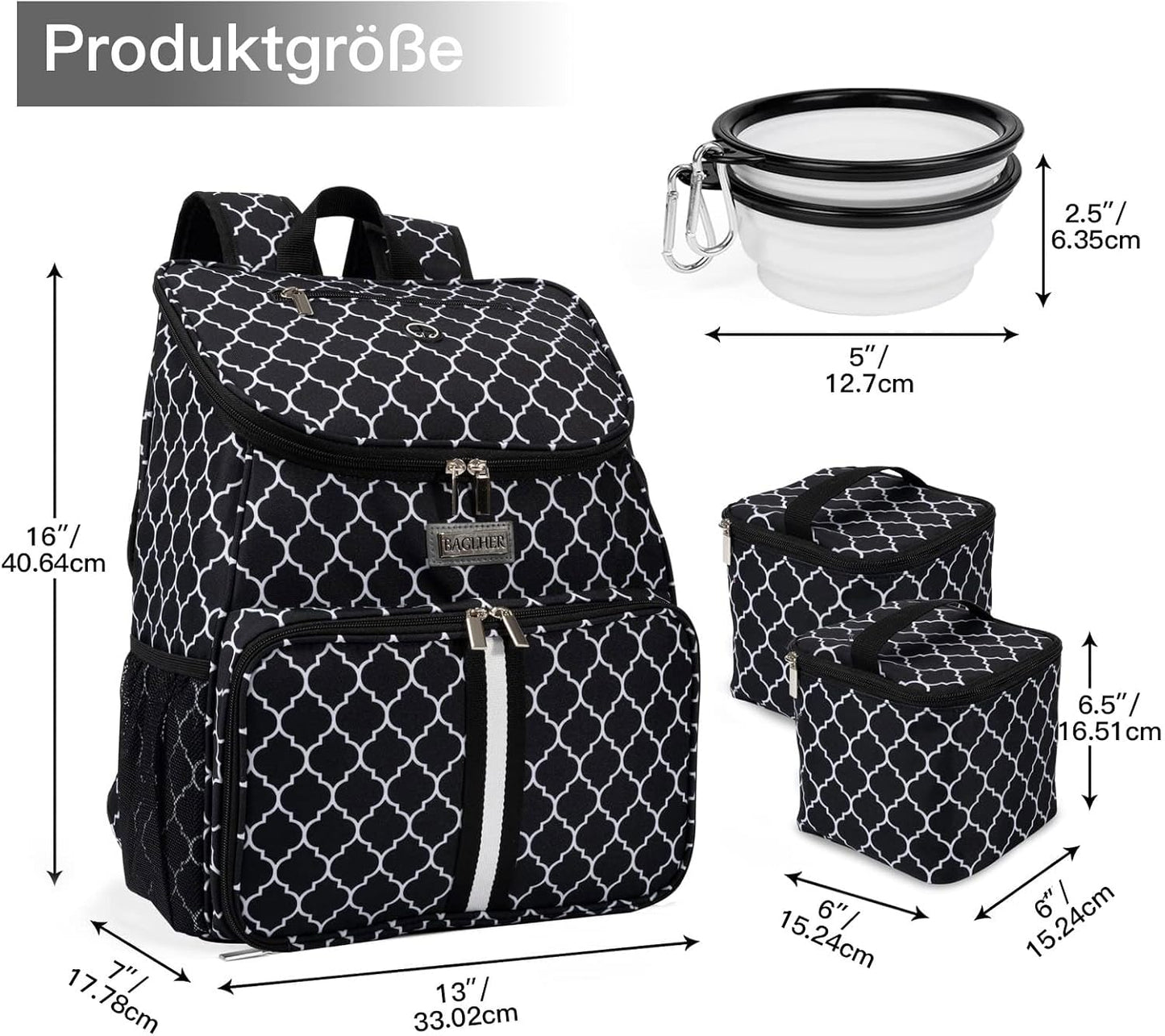 Dog Travel Backpack - Airline Approved Pet Carrier with Silicone Collapsible Bowls and Food Baskets