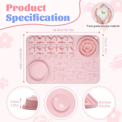 Silicone Lick Mat for Dogs and Cats – Interactive Slow Feeder and Puzzle Mat for All Breeds, Non-Slip Design with Spatula for Fast Eaters