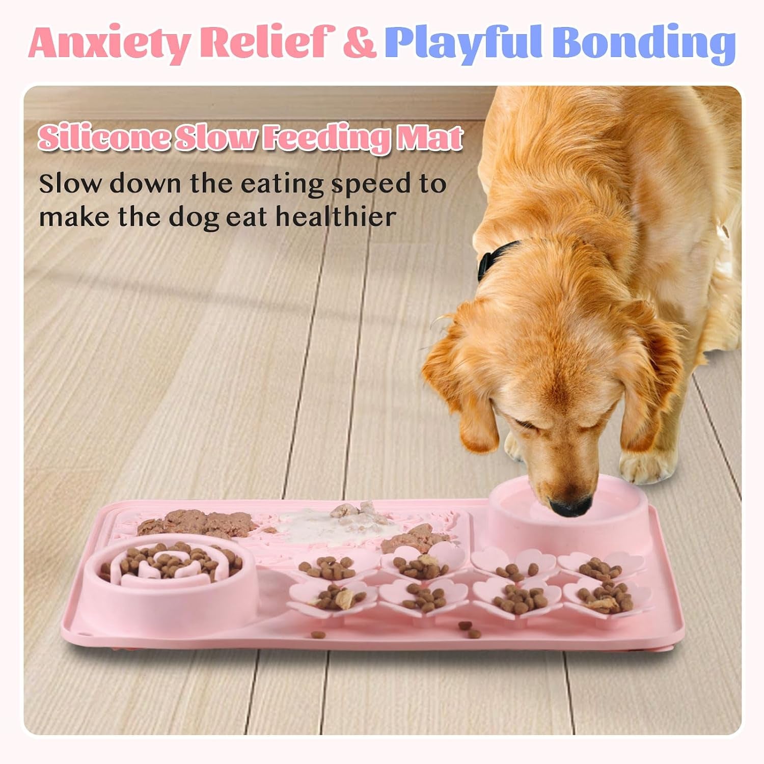 Silicone Lick Mat for Dogs and Cats – Interactive Slow Feeder and Puzzle Mat for All Breeds, Non-Slip Design with Spatula for Fast Eaters