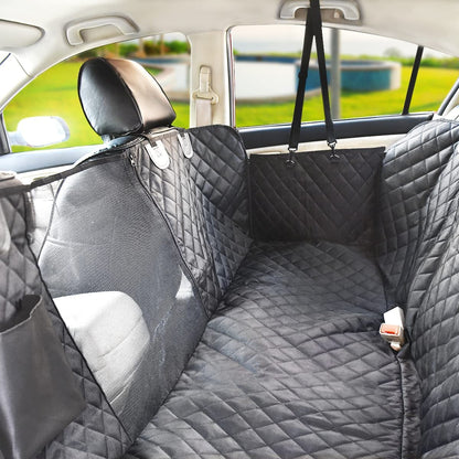Premium Waterproof Dog Car Seat Cover for Back Seat with Mesh Window, Scratch-Resistant Non-Slip Hammock Design