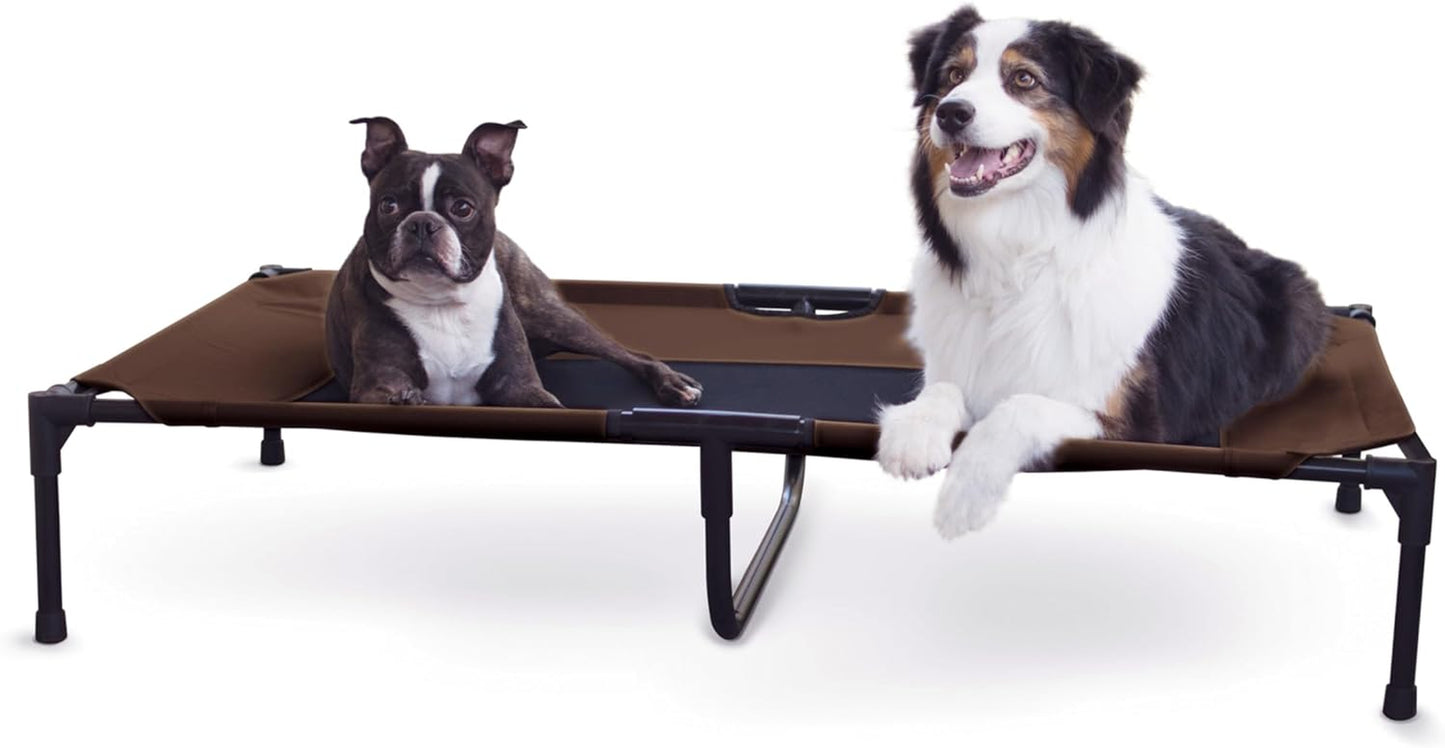 K&H Outdoor Elevated Cooling Dog Bed, Chocolate, Extra Large 50" x 32
