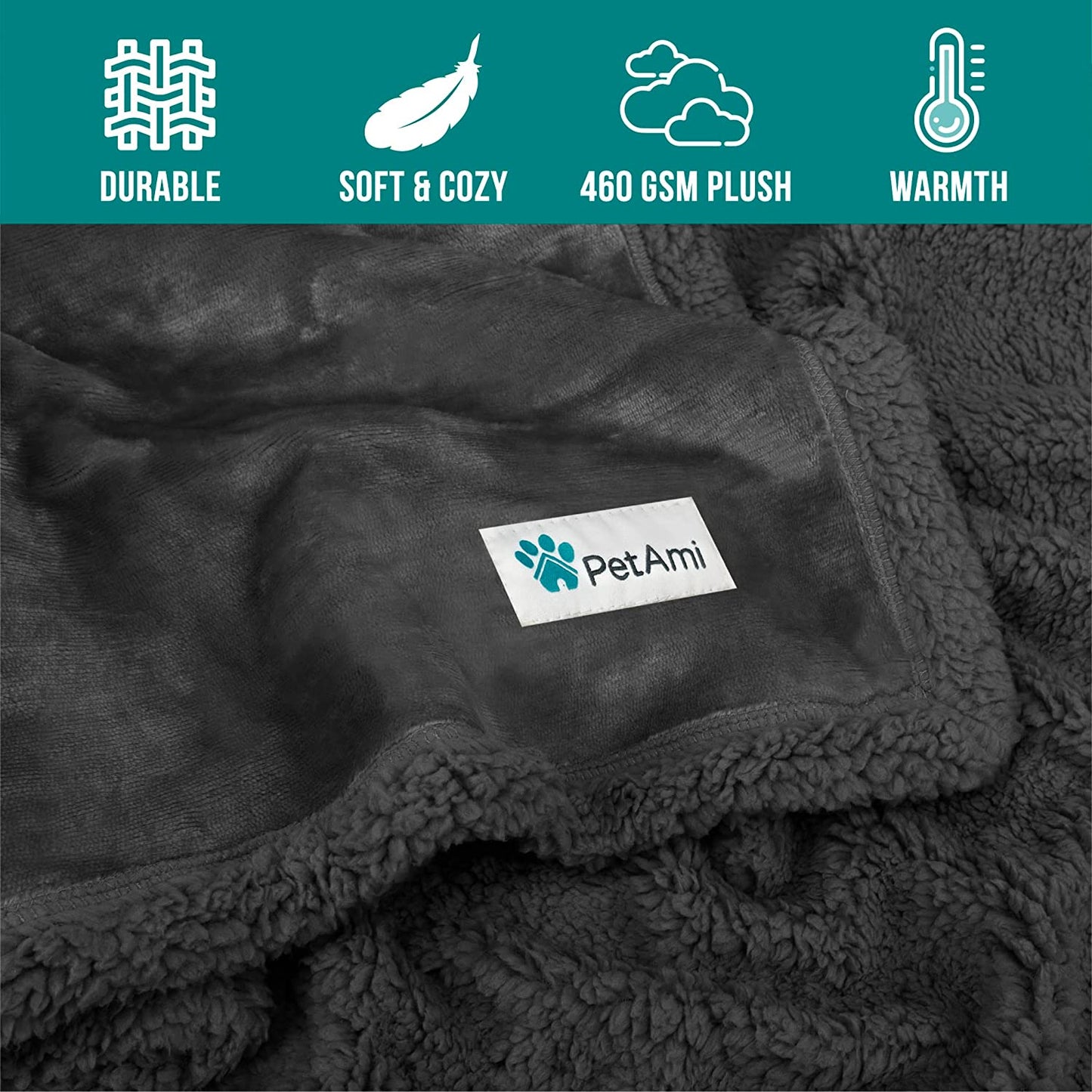 Dog Blanket for Large Medium Pets Cats, 80X60 Twin XL, Solid Gray