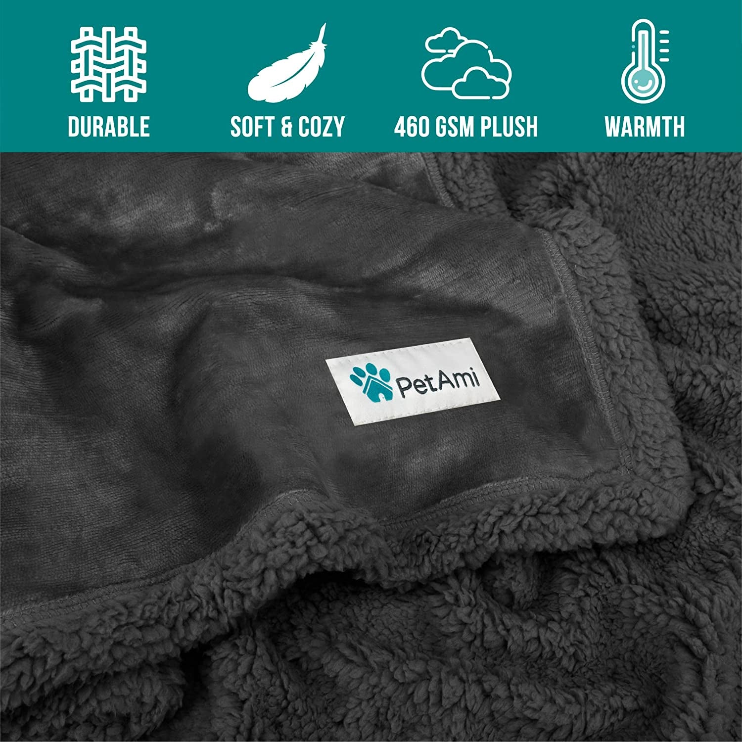 Dog Blanket for Large Medium Pets Cats, 80X60 Twin XL, Solid Gray