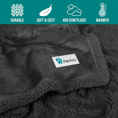 Dog Blanket for Large Medium Pets Cats, 80X60 Twin XL, Solid Gray