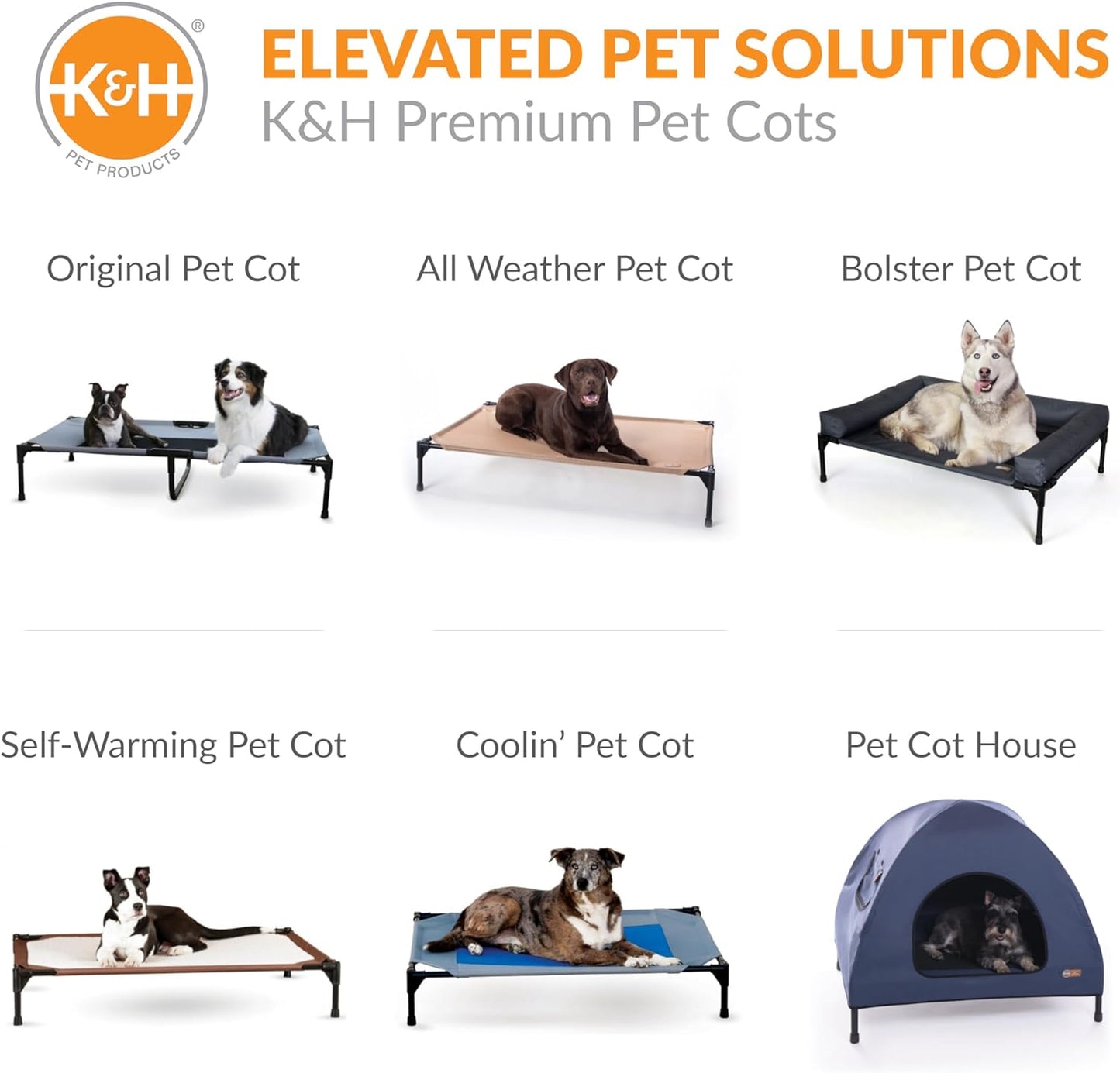 K&H Outdoor Elevated Cooling Dog Bed, Chocolate, Extra Large 50" x 32